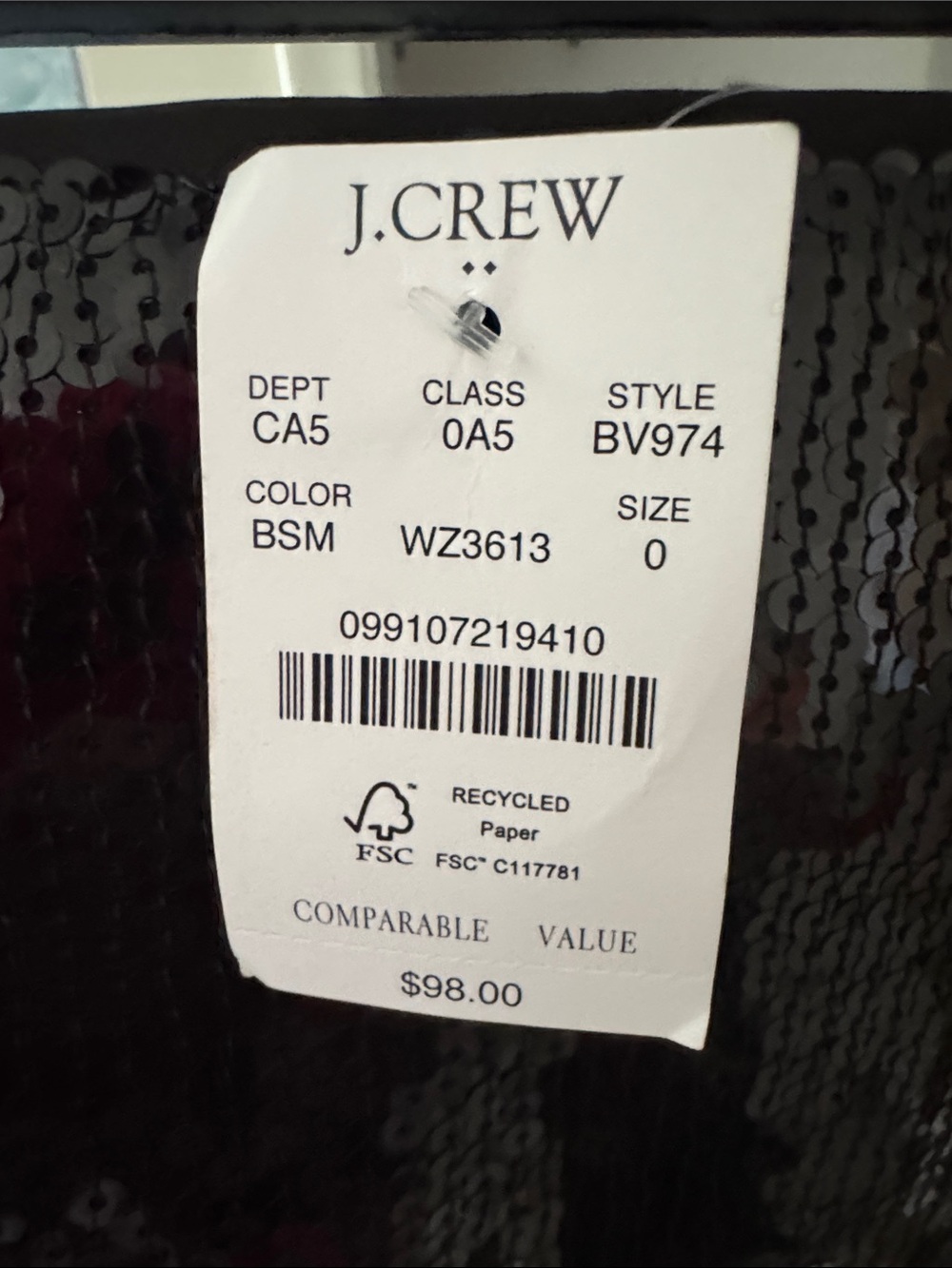 J. Crew Black Sequin Mini Skirt - Picture 4 of 8